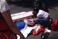 بالصور: إصابة متوسطة لسيدة بحادث دهس في مدينة يافا 